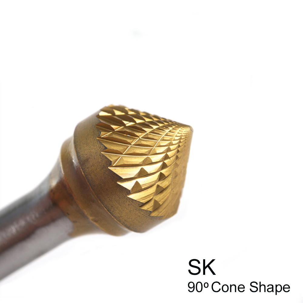 SC TIN 90° CONE DC BUR: SK1 - Carbide Burrs